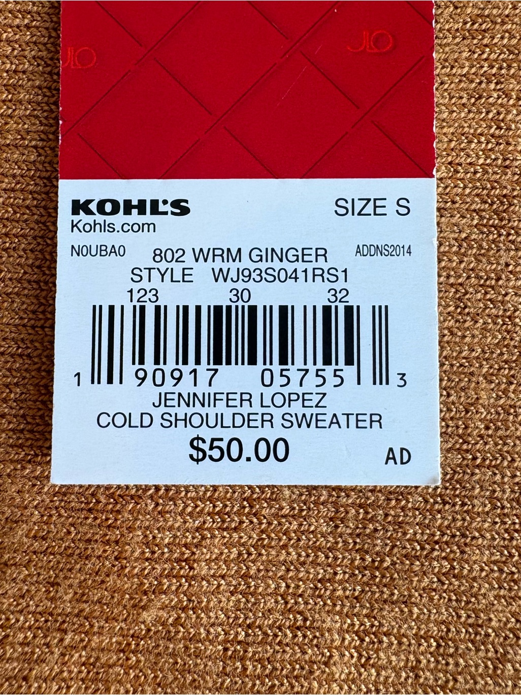 Jennifer Lopez Women’s Warm Ginger Knit Top With Silver Studs Size Small Nwt — image 4 of 8